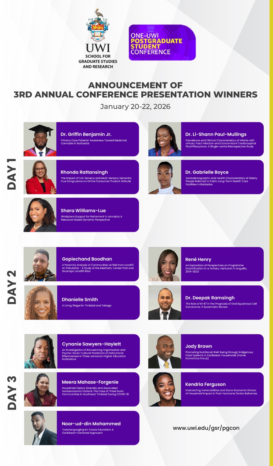 The UWI Celebrates 14 Top Postgraduate Presentations and Prepares for 2026 Regional Conference